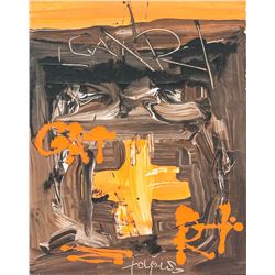 Antoni Tapies Spanish Modernist Oil on Canvas