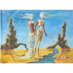 Salvador Dali Spanish Surrealist Oil on Canvas