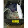 Image 1 : BIN OF MISC. MEASURING CUPS, BAKING DISHES, ETC.