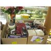 Image 1 : 2 BOXES MISC. VASES, LAMP, CANDLE, POND PUMP, ETC.