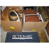 Image 1 : 2 BOXES OF MISC. GLASS THERMOMETER, GAMES, PLANTERS, ETC.