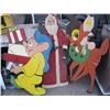 Image 1 : 3 PAINTED PLYWOOD FIGURINES