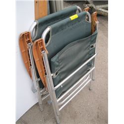 2 FOLDING GREEN LAWN CHAIRS