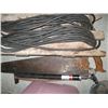 Image 2 : BIN OF MISC. EXTENSION CORDS, SAW, PIPE WRENCH, ETC.