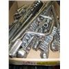 Image 1 : LG. BOX OF ASST. SOCKETS & RATCHETS, WRENCHES, ETC.