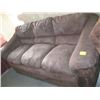 Image 2 : BROWN ULTRA SUEDE SOFA & RECLINER