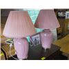 Image 2 : PAIR OF PINK LAMPS & A PAIR OF MAUVE LAMPS