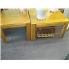Image 1 : 2 OAK TABLES & A MAGAZINE END TABLE