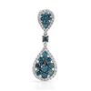 Image 1 : 14k White Gold 1.26CTW Diamond and Blue Diamonds Pendant, (I1-I2/Gold)