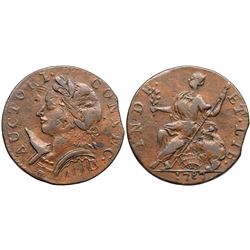 1787  M.4-L  R1  MBL, the "Horned Bust" variety  VF35.