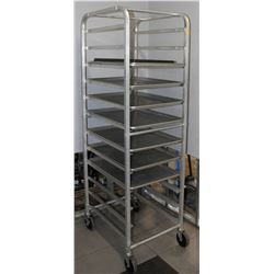 12 TIER BUN PAN RACK WITH CONTENTS