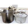 Image 1 : ASSORTED LOT OF STAINLESS STEEL POTS, MOST HAVE