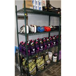 4 TIER GREEN METRO RACK, 47" X 18" X 75"