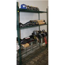 4 TIER GREEN METRO RACK, 59" X 18" X 75"