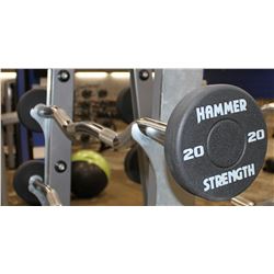 HAMMER STRENGTH 20LB CURL BAR, WEIGHTS NOT