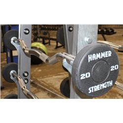 HAMMER STRENGTH 20LB CURL BAR, WEIGHTS NOT