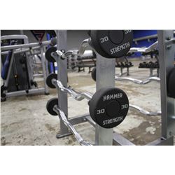 HAMMER STRENGTH 30LB CURL BAR, WEIGHTS NOT