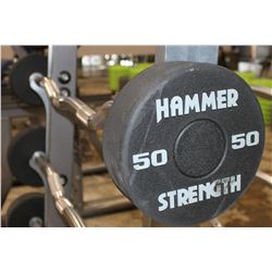 HAMMER STRENGTH 50LB CURL BAR, WEIGHTS NOT