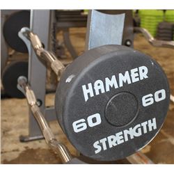 HAMMER STRENGTH 60LB CURL BAR, WEIGHTS NOT