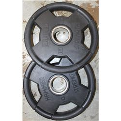 LOT OF 4 HAMMER STRENGTH 10LB FREE WEIGHTS