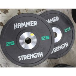 PAIR OF HAMMER STRENGTH 25LB FREE WEIGHTS