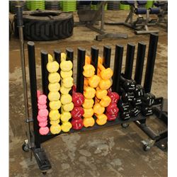 PORTABLE HAND WEIGHT RACK WITH ASSORTED SIZE