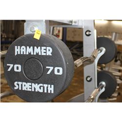 HAMMER STRENGTH 70LB CURL BAR, WEIGHTS NOT
