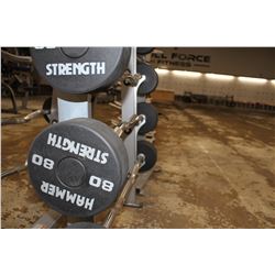 HAMMER STRENGTH 80LB CURL BAR, WEIGHTS NOT