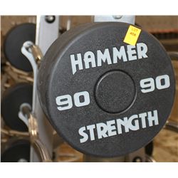 HAMMER STRENGTH 90LB CURL BAR, WEIGHTS NOT