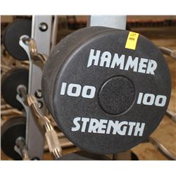 HAMMER STRENGTH 100LB CURL BAR, WEIGHTS NOT
