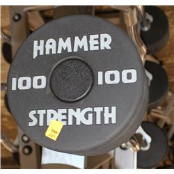 HAMMER STRENGTH 100LB CURL BAR, WEIGHTS NOT