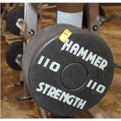 HAMMER STRENGTH 110LB CURL BAR, WEIGHTS NOT
