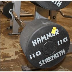 HAMMER STRENGTH 110LB CURL BAR, WEIGHTS NOT