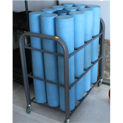 ROLLING CART WITH 12 FOAM ROLLS