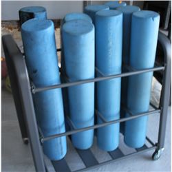 ROLLING CART WITH 9 FOAM ROLLS