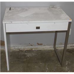 WHITE & CHROME ESTETICS DESK WITH DRAWER