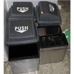 LOT OF ASSORTED GARBAGE BINS