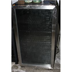 BLACK & STAINLESS GLASS FRONT BAR FRIDGE