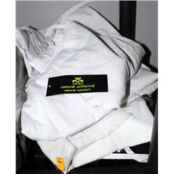 LOT OF WHITE ESTETICS UNIFORM PIECES ASSORTED