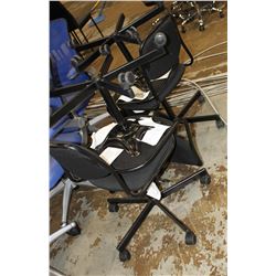 LOT OF 4 BLACK ROLLING CHAIRS