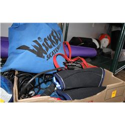 WORKOUT FLAT: INCLUDES YOGA MAT, SKIP ROPES, KNEE