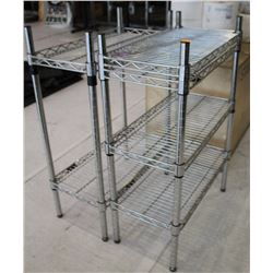 PAIR OF 2FT WIDE CHROME SHELVES