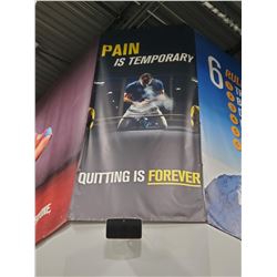 PAIN IS TEMPORARY INSPIRATIONAL BANNER. APPROX