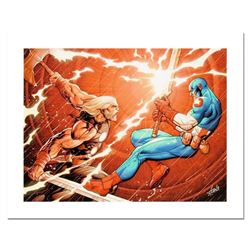 Stan Lee Signed, "Ultimate New Ultimates #4" Numbered Marvel Comics Limited Edition Canvas by Frank 