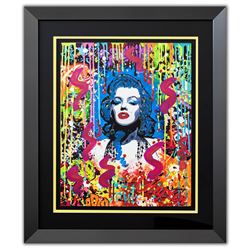 Nastya Rovenskaya- Original Mixed Media on Paper "Blonde Bombshell"