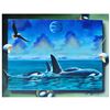 Image 1 : Ferjo, "Orca Family" Original Painting on Canvas, Hand Signed with Letter of Authenticity.