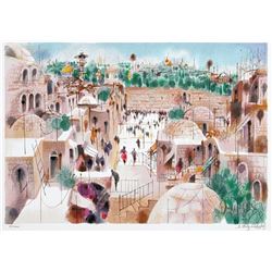 Shmuel Katz- Original Serigraph "The Jewish Quarter"