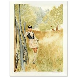 William Nelson,  Girl in Meadow  Limited Edition Serigraph, Numbered and Hand Signed by the Artist.