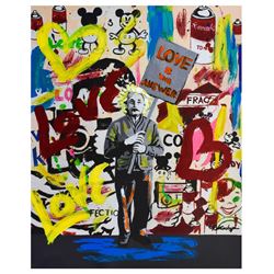 Nastya Rovenskaya- Mixed Media "Einstein's Placard"