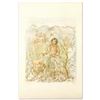 Image 1 : "The Forest Friend" Limited Edition Lithograph by Edna Hibel (1917-2014), Numbered and Hand Signed w